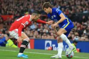 Man Utd vs Chelsea to Marcos Alonso goal 2022